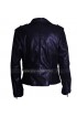 Slim Fit Navy Blue Leather Women's Jacket